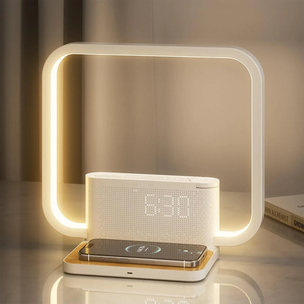Bedside Lamp Wireless Charger & Clock