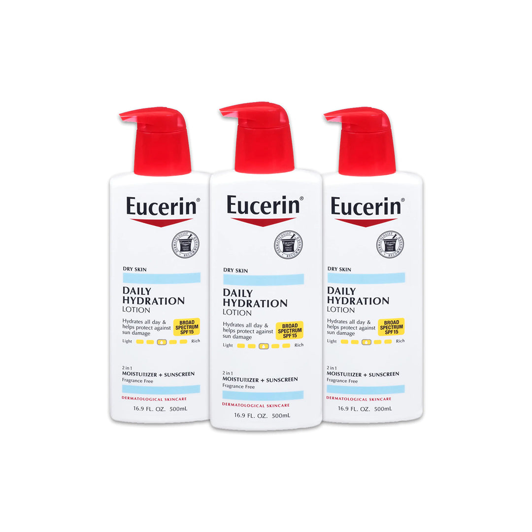 Pack of 3 Eucerin Daily Hydration Lotion SPF 15