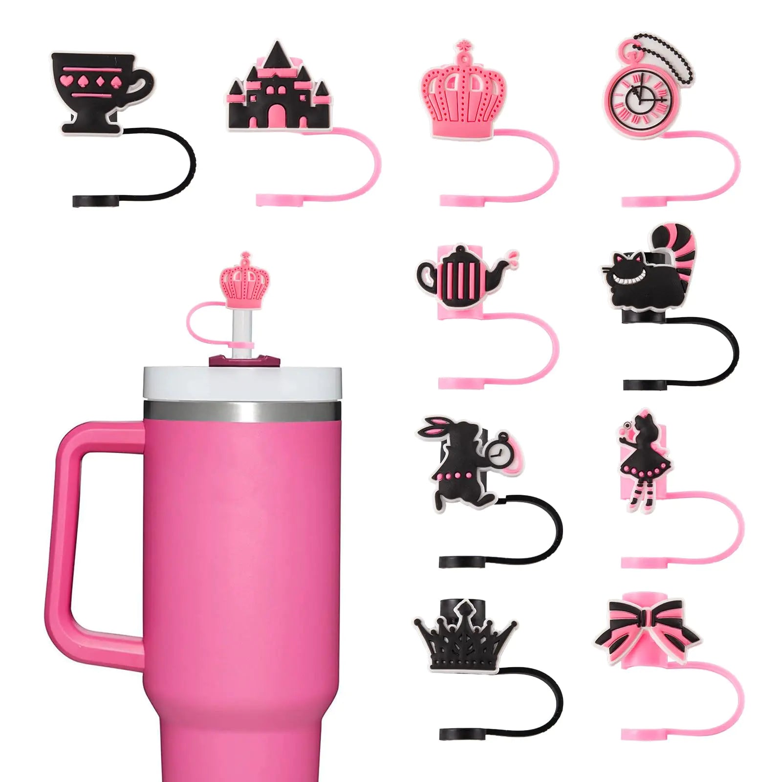 10Pcs Cartoon-Alice Stanley Straw Covers