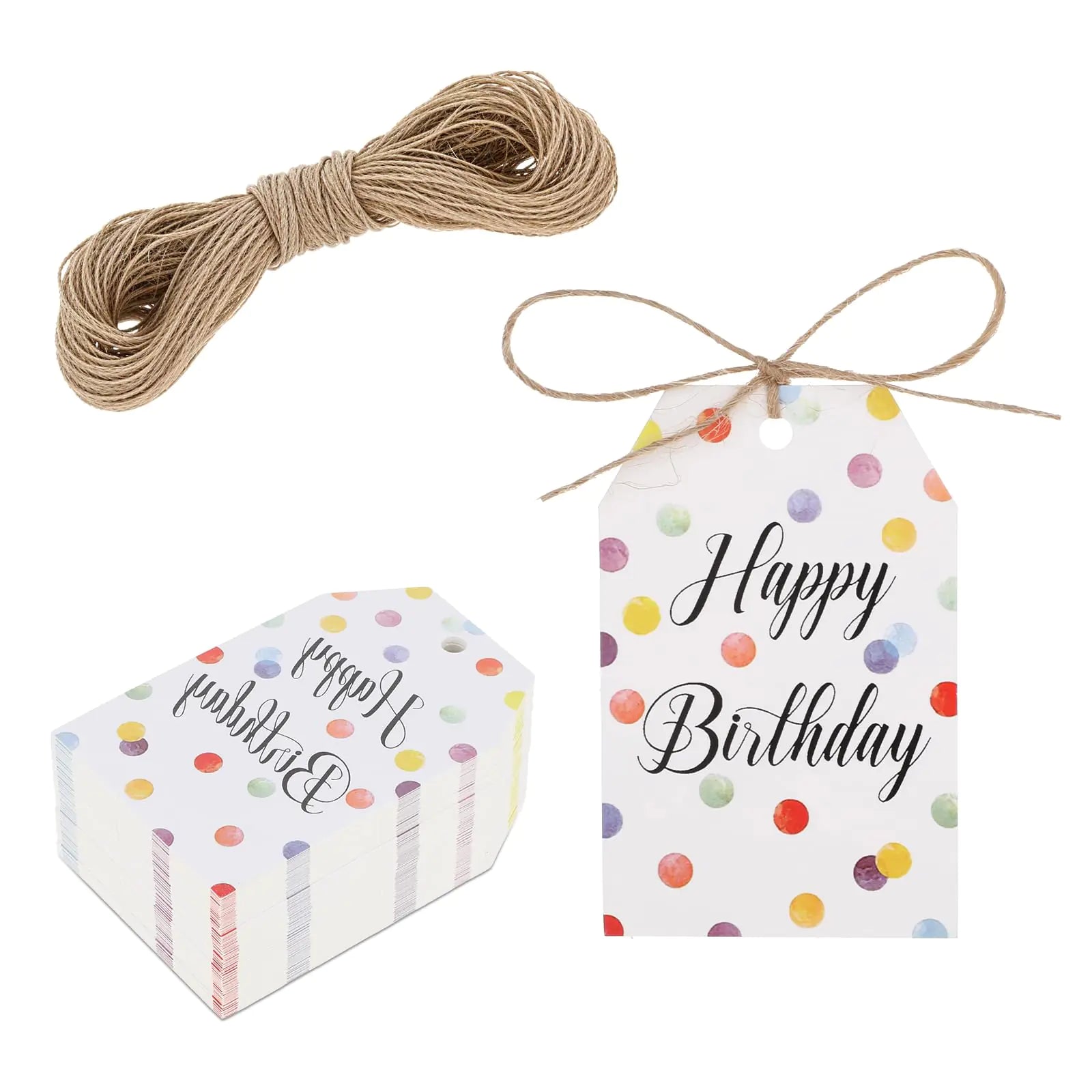 100 Pcs Birthday Gift Tags