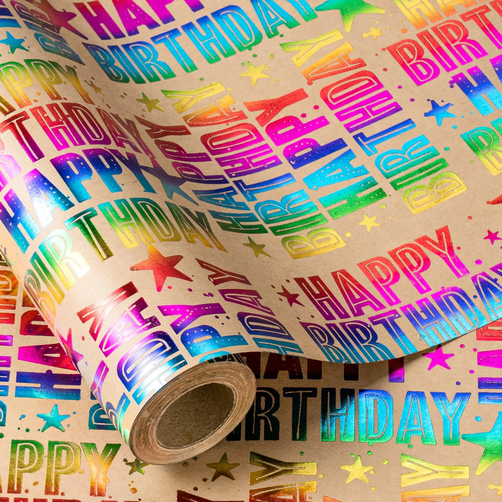 Birthday Kraft Wrapping Paper Roll