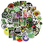 50pcs Vinyl Waterproof Marijuana Sticker