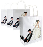 Iconikal Funny Wedding Gift Bags Medium Size Bride Dragging Groom 8-Pack