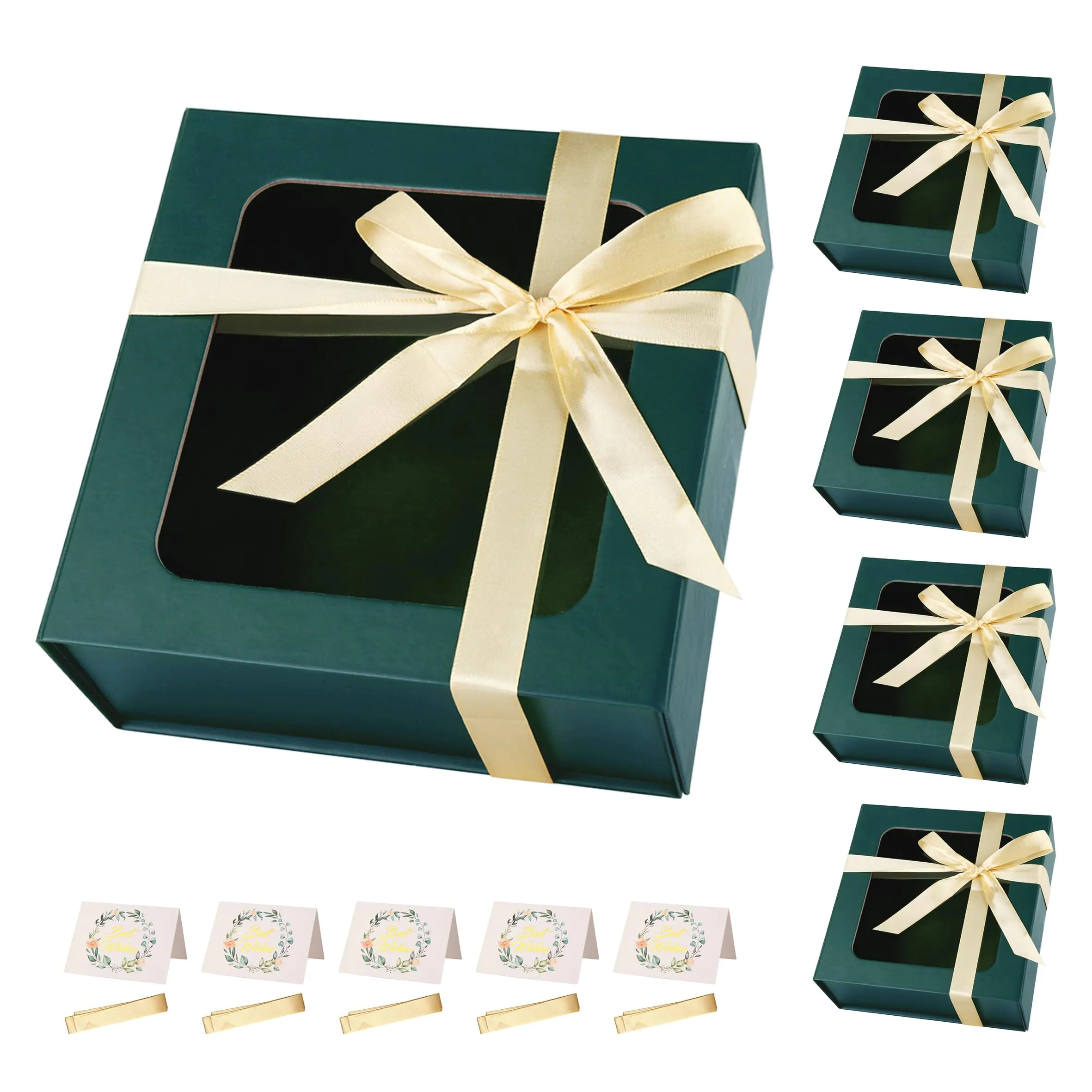Green Gift Boxes with Window